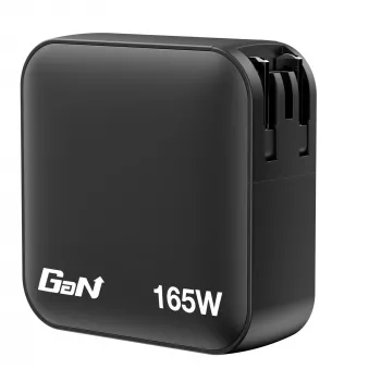 Verbatim Mini GaN Lādētājs 165W 4 Porti ASV spraudnis ar ES un UK adapteriem
