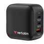Verbatim Mini GaN Lādētājs 70W 3 Porti US spraudnis ar EU un UK adapteriem
