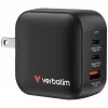 Verbatim Mini GaN Lādētājs 70W 3 Porti US spraudnis ar EU un UK adapteriem