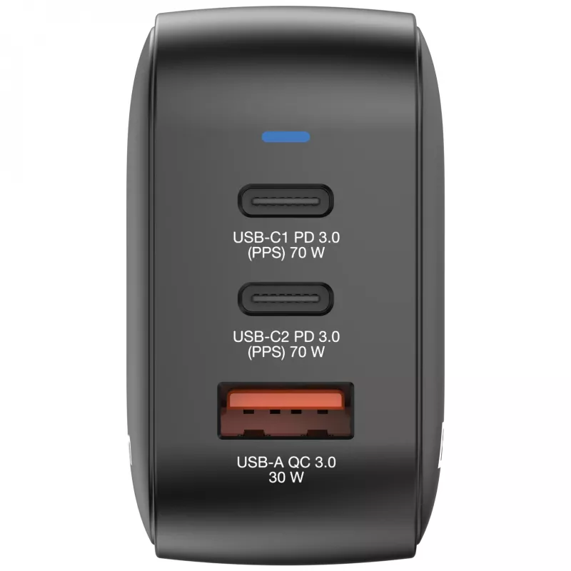 Verbatim Mini GaN Lādētājs 70W 3 Porti US spraudnis ar EU un UK adapteriem