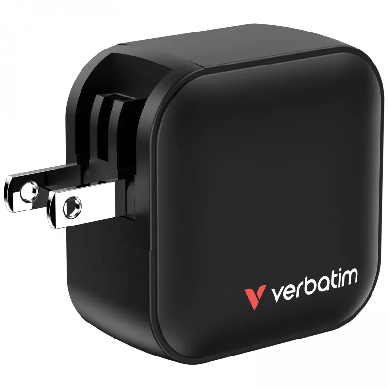 Verbatim Mini GaN Lādētājs 70W 3 Porti US spraudnis ar EU un UK adapteriem