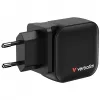 Verbatim Mini GaN Lādētājs 70W 3 Porti US spraudnis ar EU un UK adapteriem