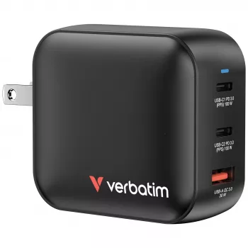 Verbatim GaN lādētājs 100W universāls melns AC ātra uzlāde iekštelpām