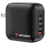 Verbatim Mini GaN Lādētājs 100W 4 Porti ASV spraudnis ar ES un UK adapteriem