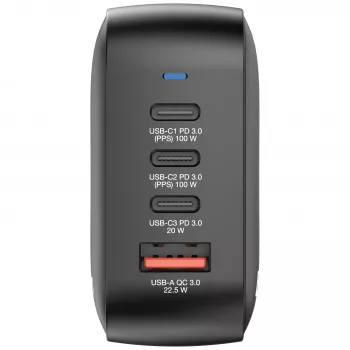 Verbatim Mini GaN Lādētājs 100W 4 Porti ASV spraudnis ar ES un UK adapteriem