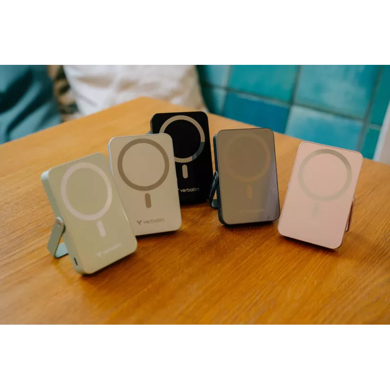Verbatim Charge 'n' Go magnētiskais bezvadu barošanas bloks ar statīvu - 10000 mAh Zils