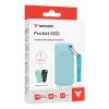 Verbatim Pocket SSD USB 3.2 Gen 2 1TB Polar Blue ar diviem gumijas uzmavām