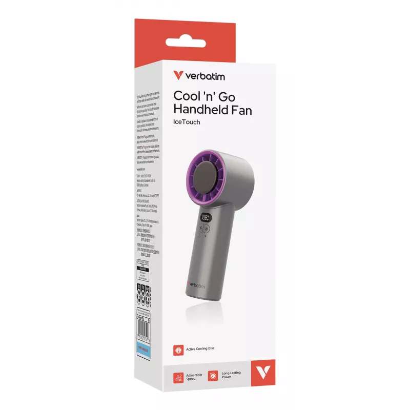 Verbatim Cool'n'Go IceTouch Rokas Ventilators Pelēks/Violets