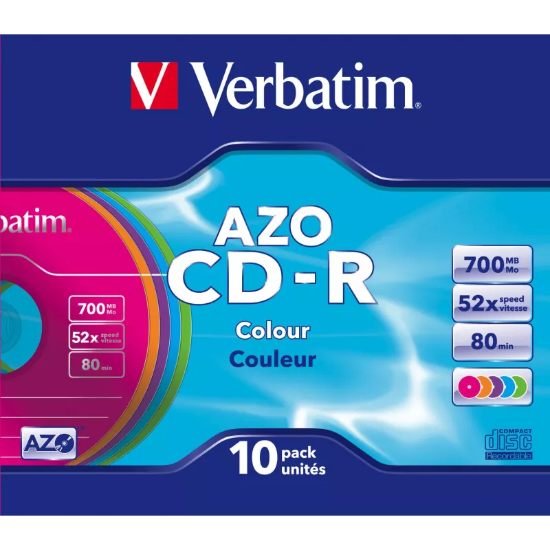 Verbatim CD-R AZO Colours 700 MB 48x 10 gab.