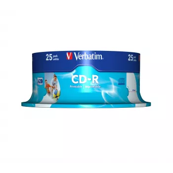 Verbatim CD-R AZO Wide Inkjet Printable 700 MB 52x 25 gab.