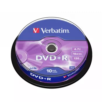 Verbatim DVD+R matēts sudrabs 4.7 GB 10 gab.