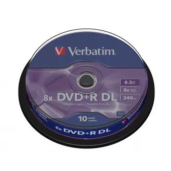 Verbatim VB-DPD55S1, DVD+R DL, 120 mm, Spindle, 10 gab., 8.5 GB