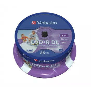 Verbatim 43667 tukša DVD 8.5 GB DVD+R DL 25 gab.