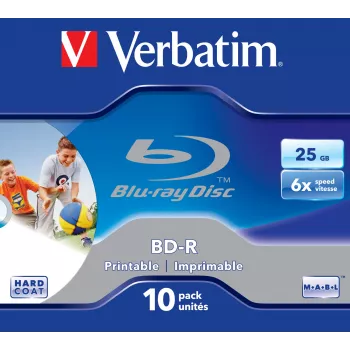 Verbatim BD-R SL 25GB 6x Printable 10 gab. Jewel Case