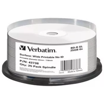 Verbatim BD-R SL 25GB 6x Wide Printable 25 gabalu vārpsta