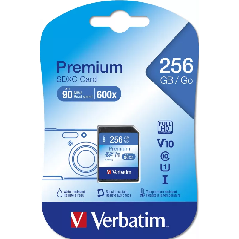 Atmiņas karte Verbatim Premium 256 GB SDXC UHS-I Class 10