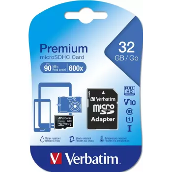 Flash atmiņa Verbatim Premium 32GB MicroSDHC Class 10 44083