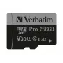 Verbatim Pro U3 256GB Micro SDXC kartīte, 256 GB, MicroSDXC, Class 10, UHS-I, 100 MB/s, 90 MB/s