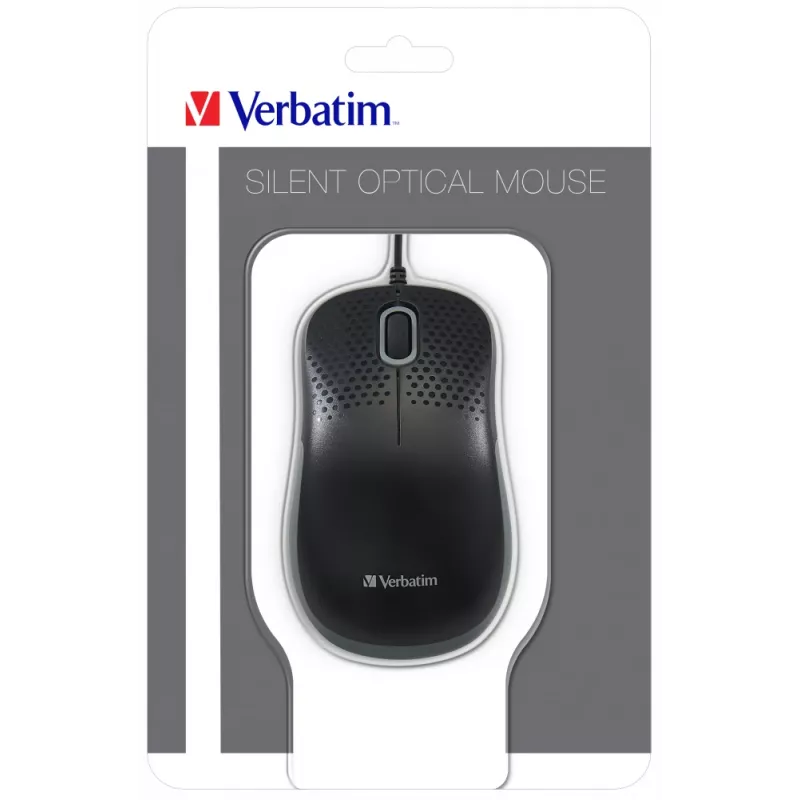 Verbatim 49024 klusā optiskā pele, labā roka, USB-A, 1000 DPI