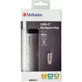 Verbatim 49140 USB-C daudzportu centrmezgls ar HDMI un USB 3.0