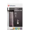 Verbatim 49141 USB-C daudzportu centrmezgls / dokstacija, melns, sudrabs