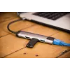Verbatim 49141 USB-C daudzportu centrmezgls / dokstacija, melns, sudrabs