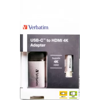 Verbatim 49143 video kabeļa adapteris 0.1 m USB Type-C HDMI Melns, Sudrabs