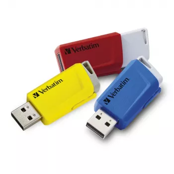 Verbatim Store 'n' Click USB 3.2 Gen 1 zibatmiņa 3x16 GB sarkanā/zilā/dzeltenā krāsā