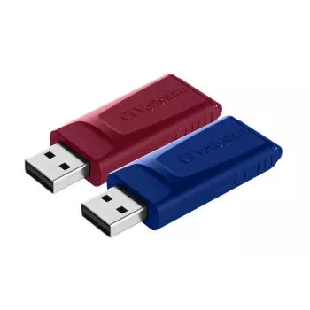 Verbatim Slider USB zibatmiņa - 2x32 GB - Zila/Sarkana