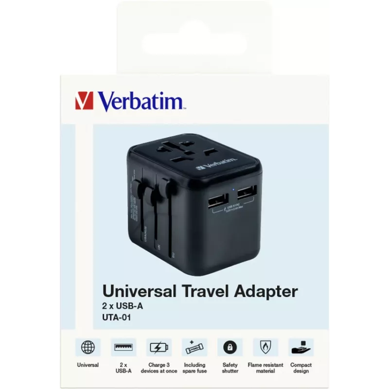 Verbatim 49543 universāls ceļojuma adapteris melns