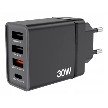 Verbatim 49700 4-in-1 USB lādētājs 30W Melns