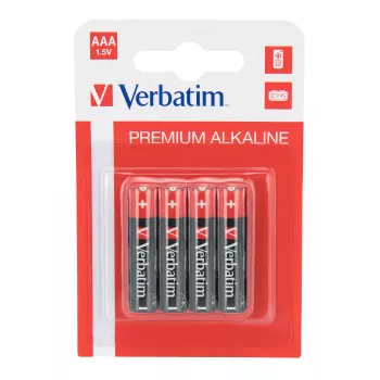 Verbatim AAA 4 iepakojums sārmainās baterijas, Vienreizējās lietošanas baterija, AAA, Sārmaina, 1.5 V, 4 gab., Daudzkrāsains