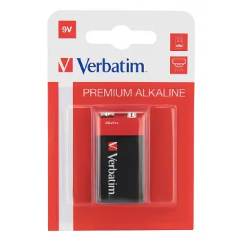 Verbatim 9V sārma baterija, vienreizējās lietošanas, 9 V, 1 gab., daudzkrāsaina, 46 g