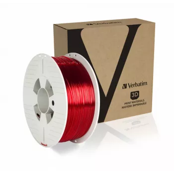 Verbatim 55054 3D drukas materiāls PETG, sarkans, caurspīdīgs, 1 kg
