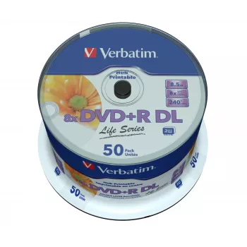 Verbatim 97693 tukšs DVD 8.5 GB DVD+R DL 50 gab.