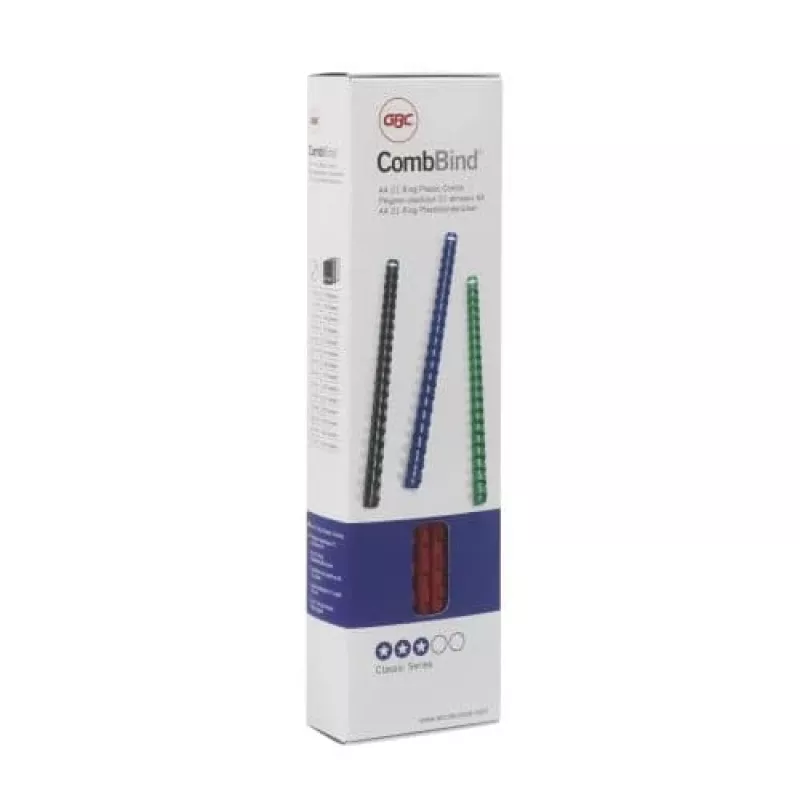 GBC CombBind iesiešanas ķemme 12mm A4 21R, melna, 95 lapas