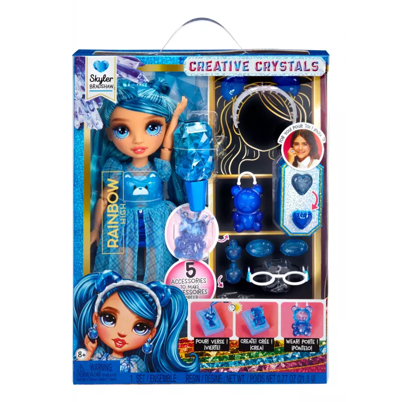 Rainbow High Creative Crystals modes lelle - Skyler, modes lelle, meitene, 8 gadi, 280 mm, daudzkrāsains