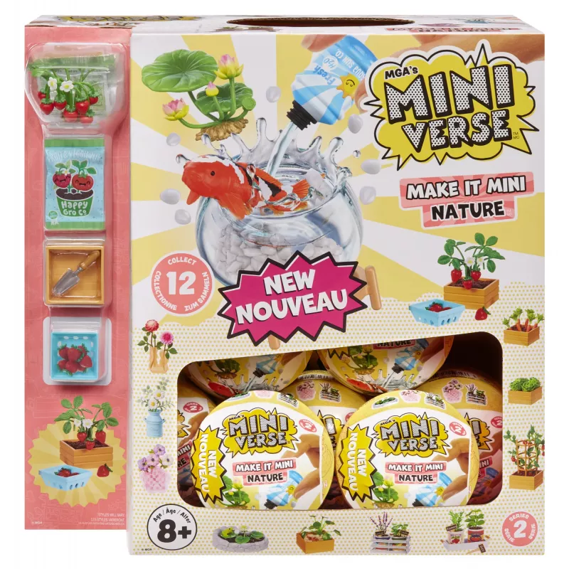 Miniverse MGA's - Make It Mini Nature Series 2 PDQ, 8 gadi, Daudzkrāsains, Plastmasa