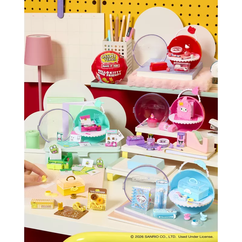 Miniverse Make It Mini Hello Kitty un Draugi 3. sērija, 8 gadi, Hello Kitty, Daudzkrāsains, Plastmasa, Sveķi