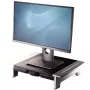 Fellowes datora monitora statīvs ar 5 augstuma regulējumiem - Office Suites monitora pacēlājs ar glabāšanas paplāti - Ergonoms regulējams monitora statīvs datoriem - Maks. svars 36 kg/Maks. izmērs 28 collas - Grafīts