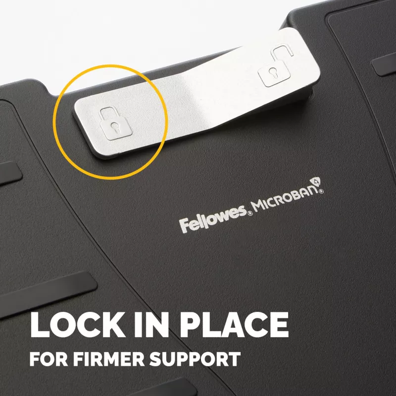 Fellowes Office Suites regulējams kāju balsts - 3 augstuma pozīcijas, antibakteriāla tehnoloģija, melns