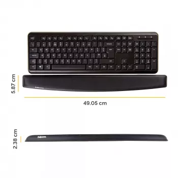 Fellowes Plaukstas balsts tastatūrai - Atmiņas putu plaukstas balsts - Ergonomisks atbalsts datoram, klēpjdatoram, mājas birojam - Melns