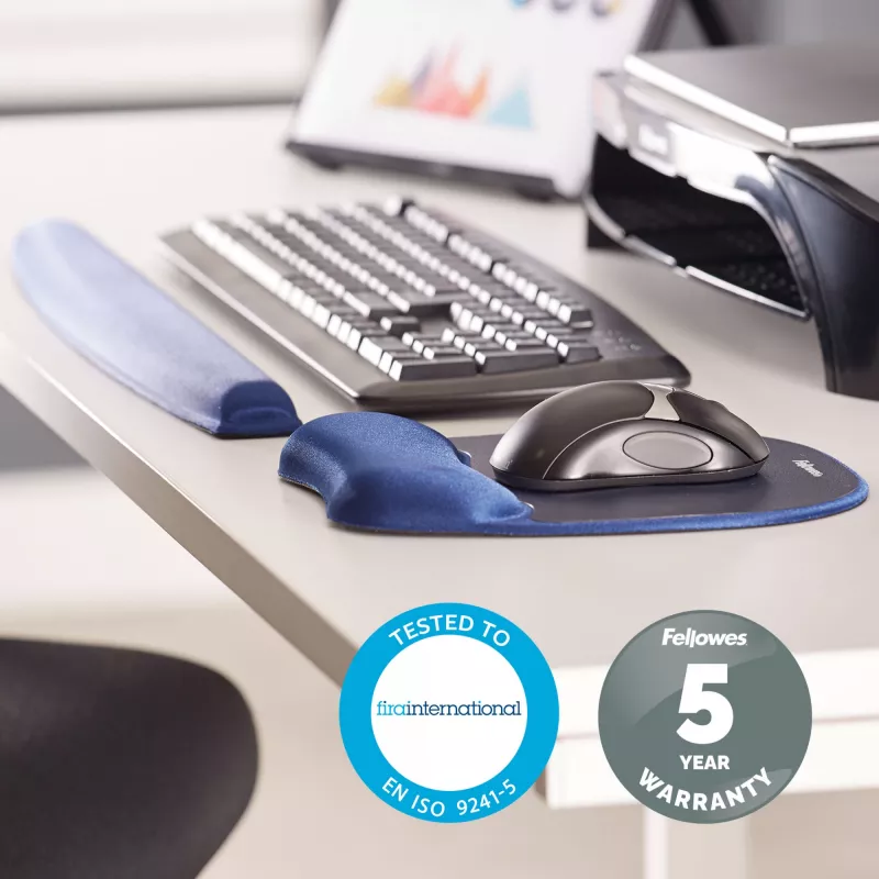 Fellowes Memory Foam plaukstu paliktnis tastatūrai, safīra krāsā (9178401)