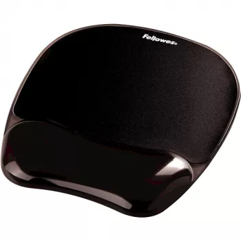 Peles paliktnis Fellowes Crystals Gel ar želejas plaukstas balstu, melns, 202×230 mm, 340 g