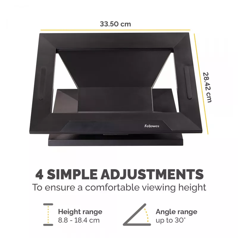 Fellowes Designer Suites Laptop Pacēlājs, Melns, Plastmasa, 43.2 cm (17 collas)