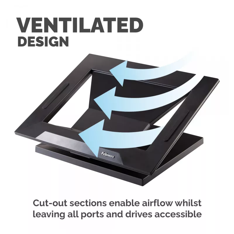Fellowes Designer Suites Laptop Pacēlājs, Melns, Plastmasa, 43.2 cm (17 collas)