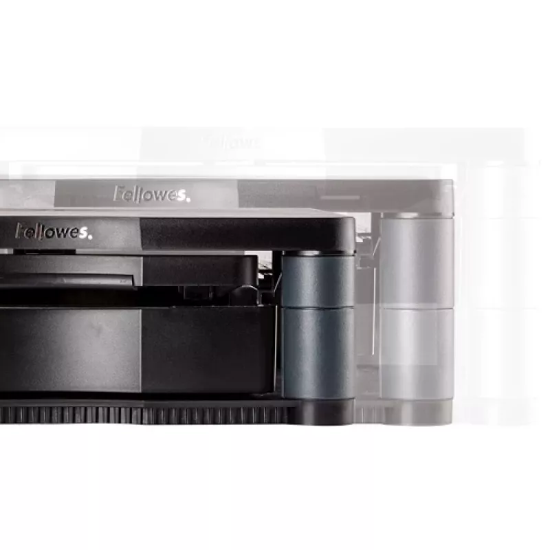 Fellowes datora monitora statīvs ar 3 augstuma regulējumiem - Premium Monitor Riser Plus ar kabeļu pārvaldību - Ergonoms regulējams monitora statīvs - Maks. svars 36 kg / Maks. izmērs 21 collas - Grafīts