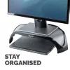 Fellowes datora monitora statīvs ar 3 augstuma regulējumiem - Smart Suites monitora pacēlājs - Ergonomisks regulējams monitora statīvs datoriem - Maks. svars 10 kg / Maks. izmērs 21 collas - Melns
