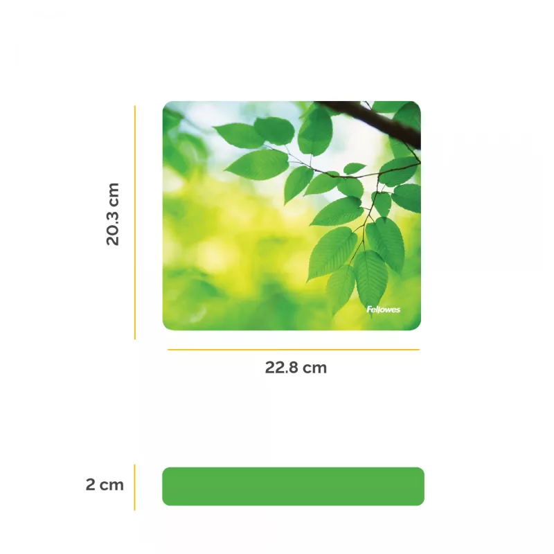 Fellowes Earth Series Peles paliktnis Leaves, Zaļš, Attēls, Plastmasa, Gumija, Neslīdoša pamatne