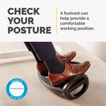 Fellowes Smart Suites kāju balsts zem galda - ergonomisks kāju atbalsts melnā krāsā